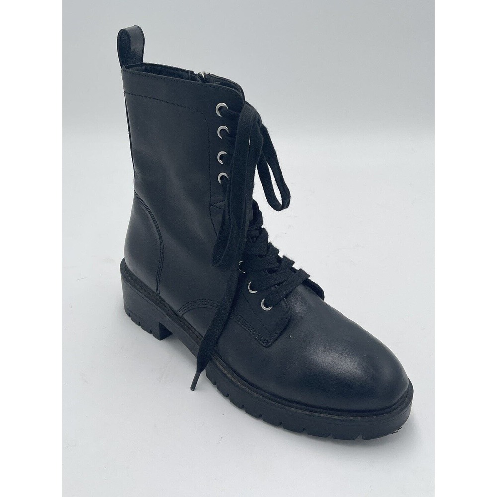 Steve Madden Combat Boot Women's Size US 8.5 Black Leather